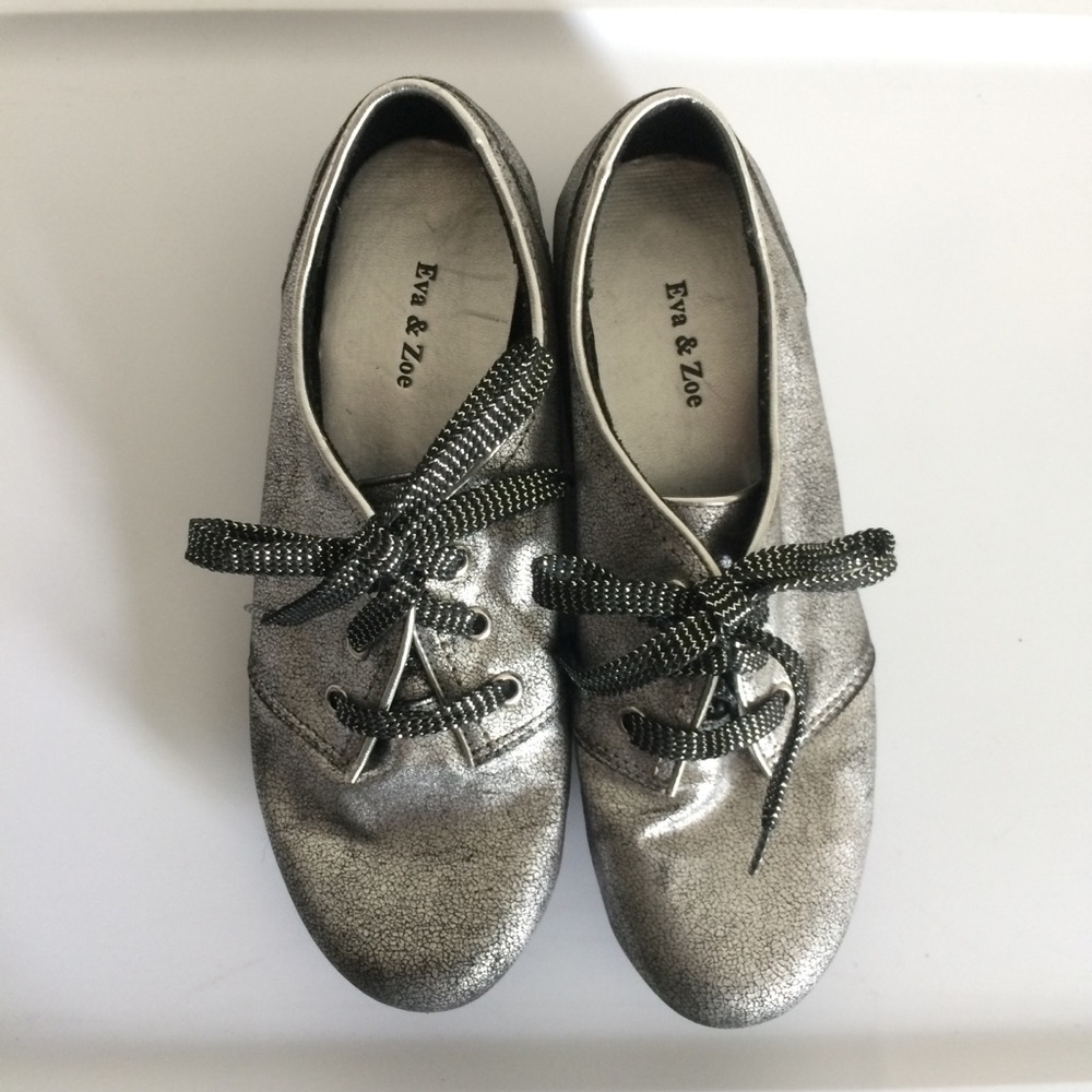 Silver black faux rubbed finish tie Oxford sz 7